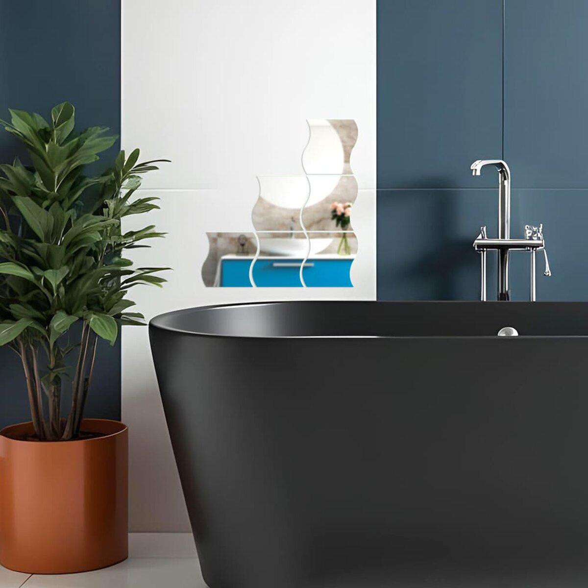 Дзеркальний декор акриловий самоклеючий 120х80 мм 6 шт. Срібний (SW-00002509) - фото 5