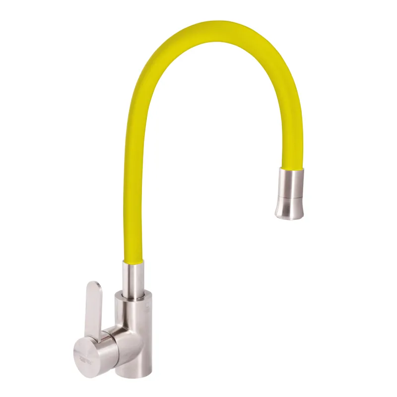 Смеситель для кухни Zerix LR74004-4 с гибким изливом Yellow (LL1477)