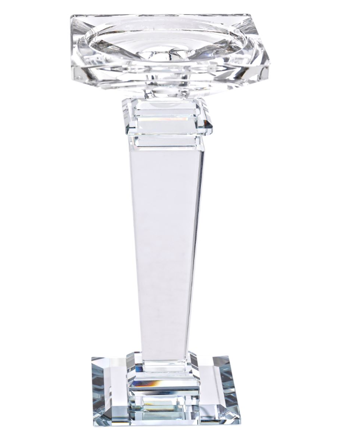 Подсвечник стеклянный Sylvie crystal с квадратным основанием 20 см Прозрачный - фото 3 Подсвечник стеклянный Sylvie crystal с квадратным основанием 20 см Прозрачный - фото 3
