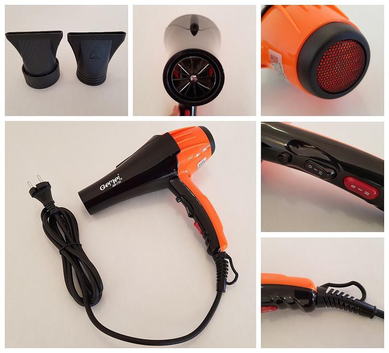 Фен для волос Gemei GM-1751 с концентратором (1642549841) - фото 3 Фен для волос Gemei GM-1751 с концентратором (1642549841) - фото 3