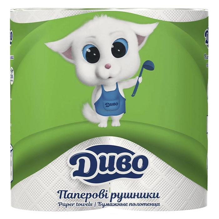 Бумажные полотенца Диво 2-слойные 50 отрывов 2 шт. Белый (1724112090)