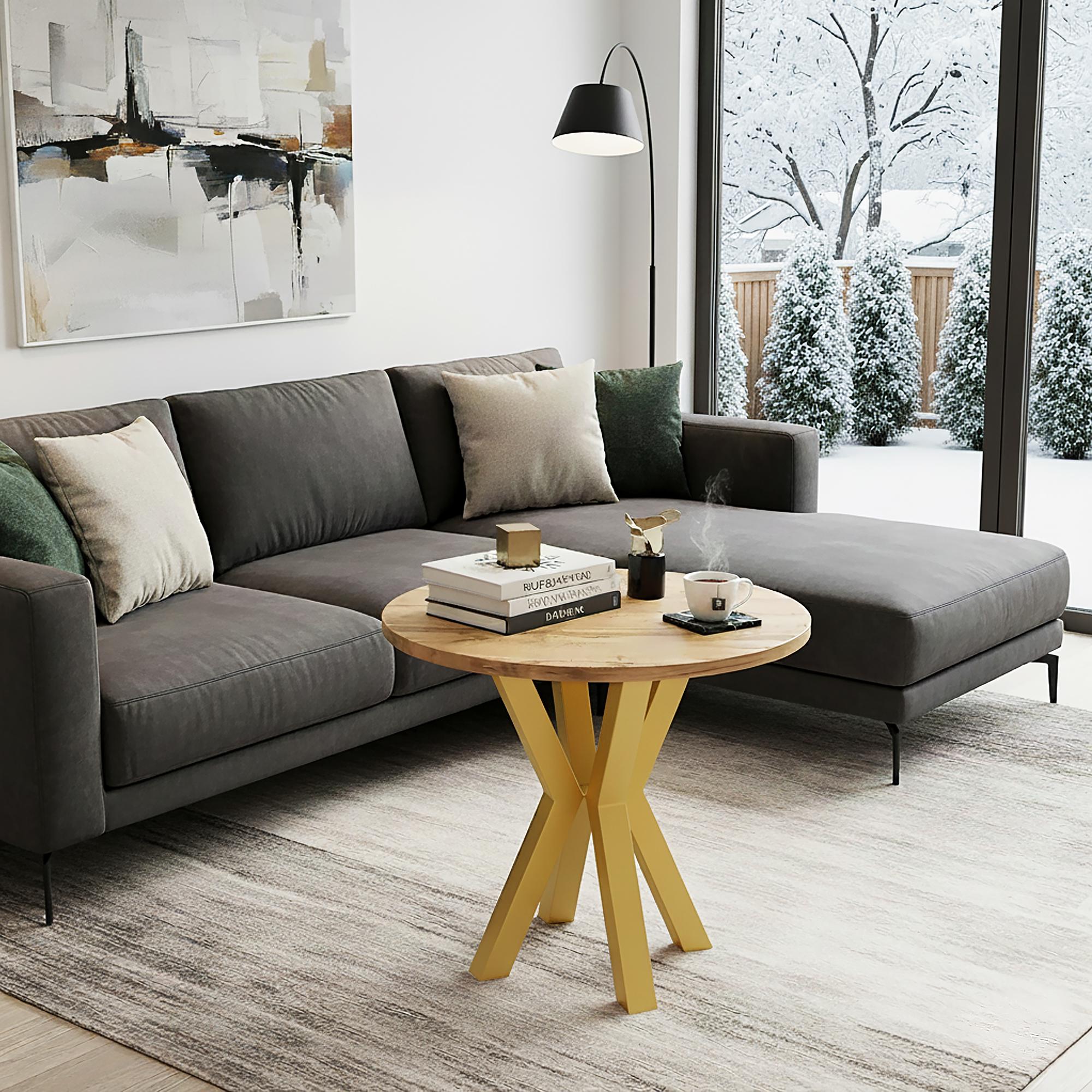 Комплект ножек для журнального стола из металла Scandi 450 мм 4 шт. Золотой (1114) - фото 3