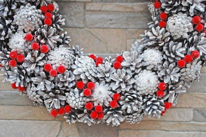 Венок новогодний 40 см Красный/Белый (4782368) - фото 3 Венок новогодний 40 см Красный/Белый (4782368) - фото 3