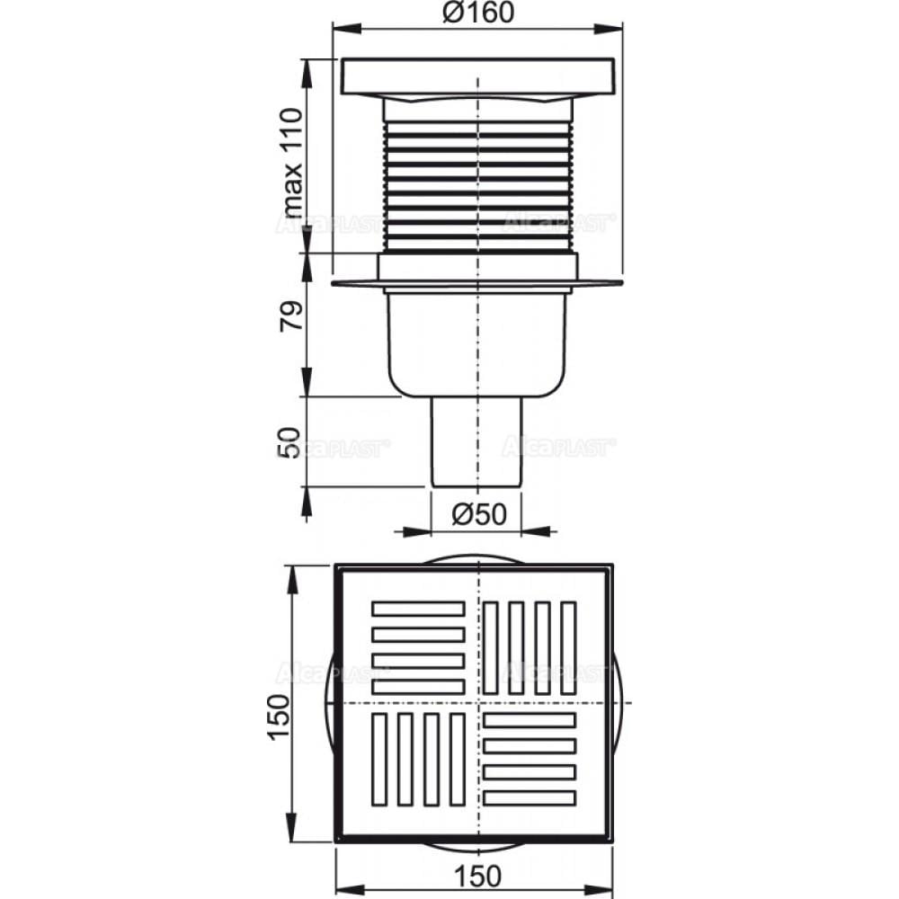 Трап для душу Alca Plast APV6211 105x105 мм (93021) - фото 2