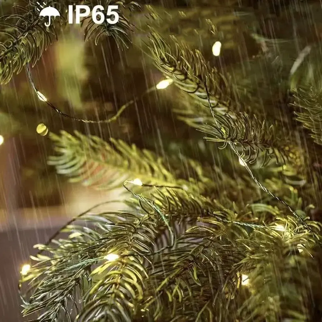 Гирлянда светодиодная нить Роса 200 м 2000 Led от сети на зеленой проволоке с пультом ДУ Теплый белый - фото 2 Гирлянда светодиодная нить Роса 200 м 2000 Led от сети на зеленой проволоке с пультом ДУ Теплый белый - фото 2