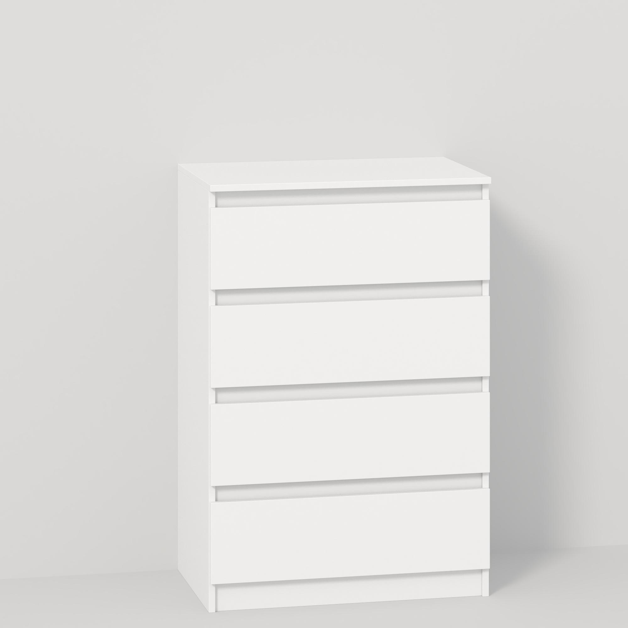 Комод на 4 ящика без ручек Line KF4 700x450x1035 мм Белый - фото 2 Комод на 4 ящика без ручек Line KF4 700x450x1035 мм Белый - фото 2