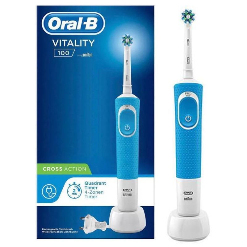 Зубна щітка електрична Oral-B Braun Vitality Cross Action D100 Blue (3249858)