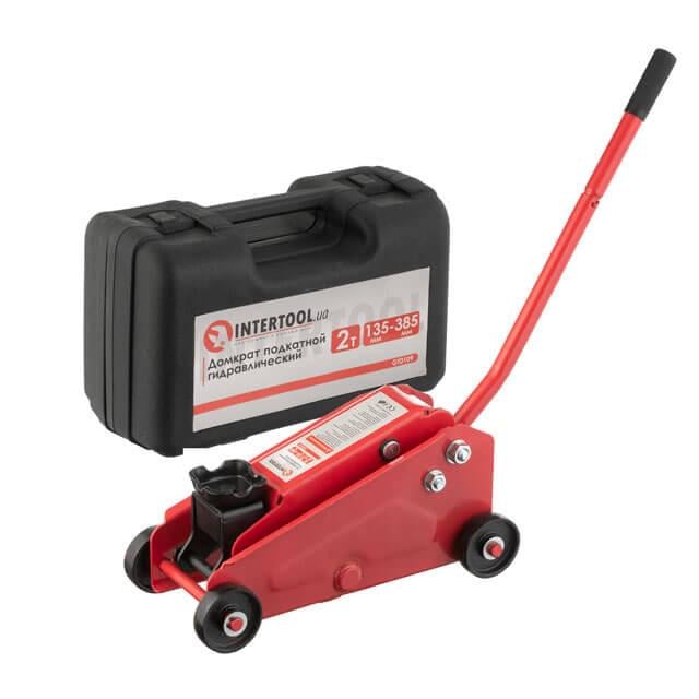 Домкрат гідравлічний Intertool GT0109 підкатний в кейсі 2 т 135-385 мм (10187673)
