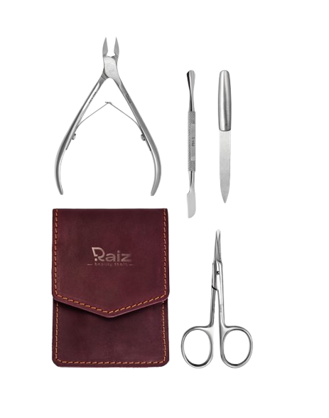 Манікюрний набір Raiz 4 пр. Бордовий