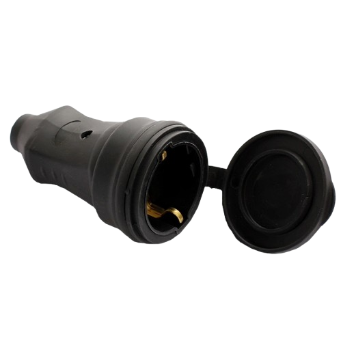 Розетка із заземленням ERKA 5001 IP44 євро 16А Чорний (29596712)