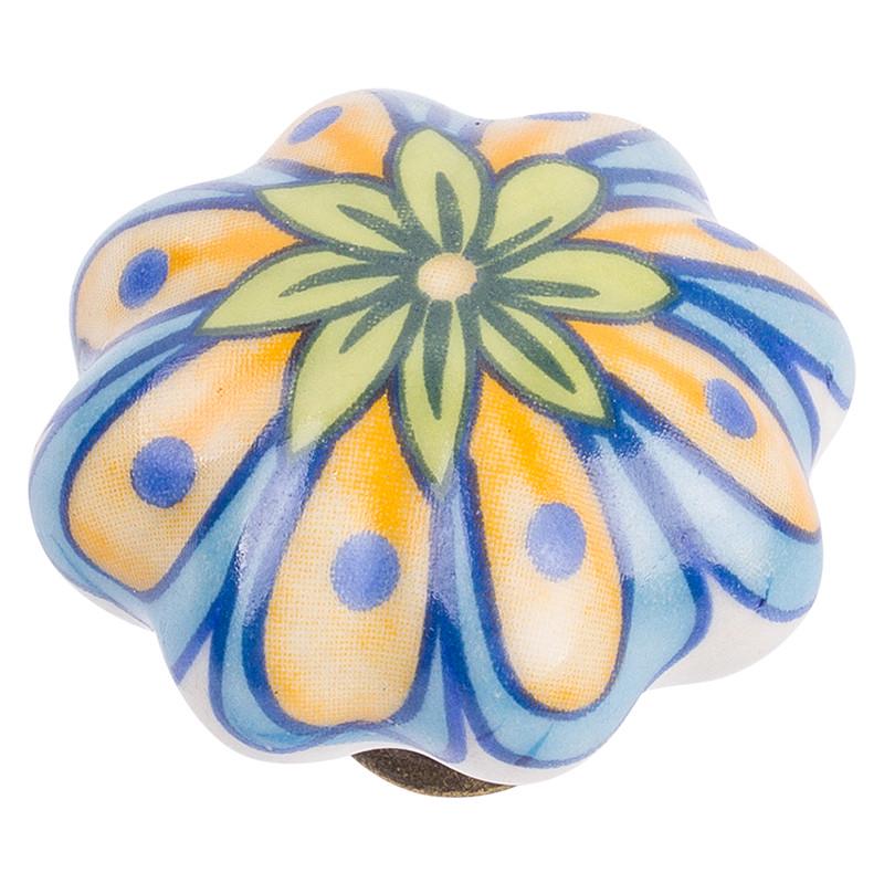 Меблева ручка Rosa Fiori CR 9130.43 Антична бронза з малюнком квітка (31452)