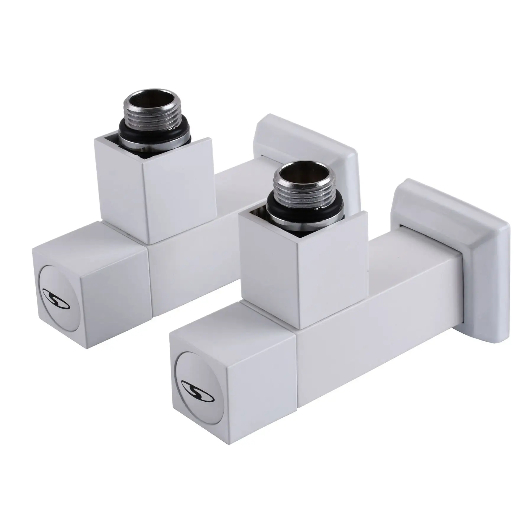 Кран полуоборотный угловой с американкой Solomon LUX Cube 8888 1/2" 2 шт. White (GSR-000021914)