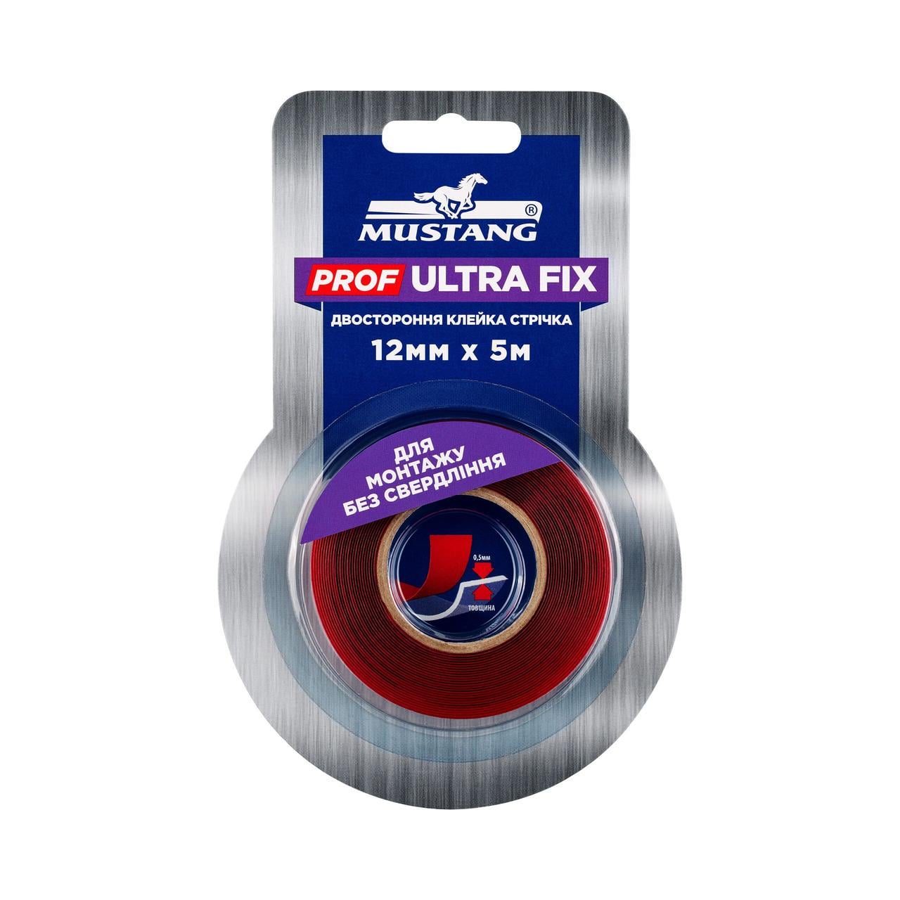 Лента двухсторонняя prof Ultra Fix Mustang Прозрачная 12 мм х 5 м (UF125) Лента двухсторонняя prof Ultra Fix Mustang Прозрачная 12 мм х 5 м (UF125)