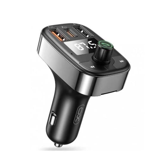 Модулятор FM XO BCC06 автомобільний зі швидкою зарядкою QC3.0 та дисплеєм Чорний (1830482315)