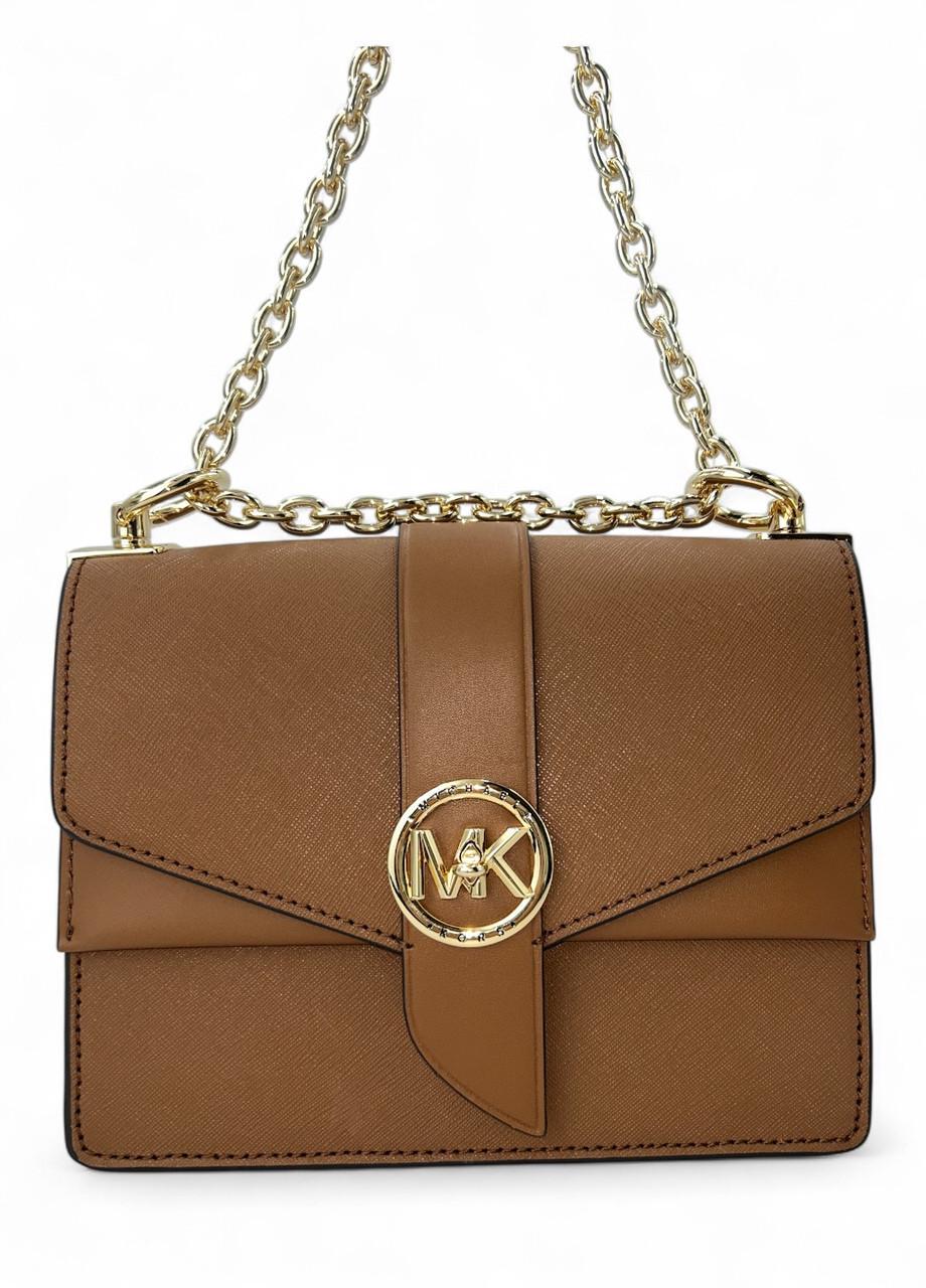 Сумка женская Michael Kors Greenwich 32s1ggrcol sm conv xbody leather Luggage Коричневый (2784066737)