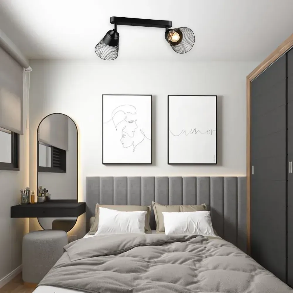 Світильник-спот стельовий Valeso на два плафони в сітку Е27 IP20 Чорний (B K2290/2 BK) - фото 4 Світильник-спот стельовий Valeso на два плафони в сітку Е27 IP20 Чорний (B K2290/2 BK) - фото 4