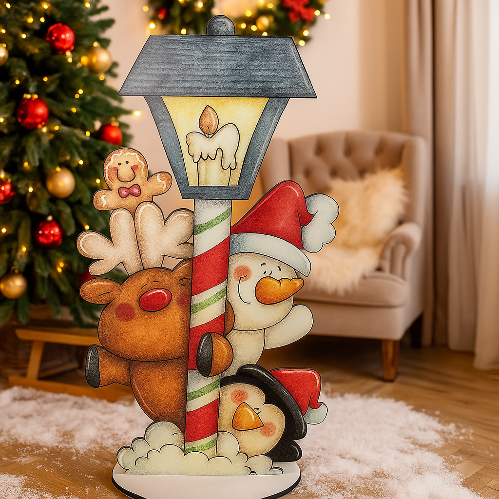 Статуэтка для фотозоны олень снеговик и пингвин новогодние 76 см (5279-13)