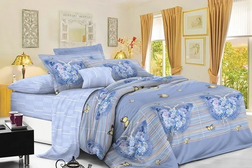 Комплект постельного белья с компаньоном TAG Tekstil S334 полуторный (249)