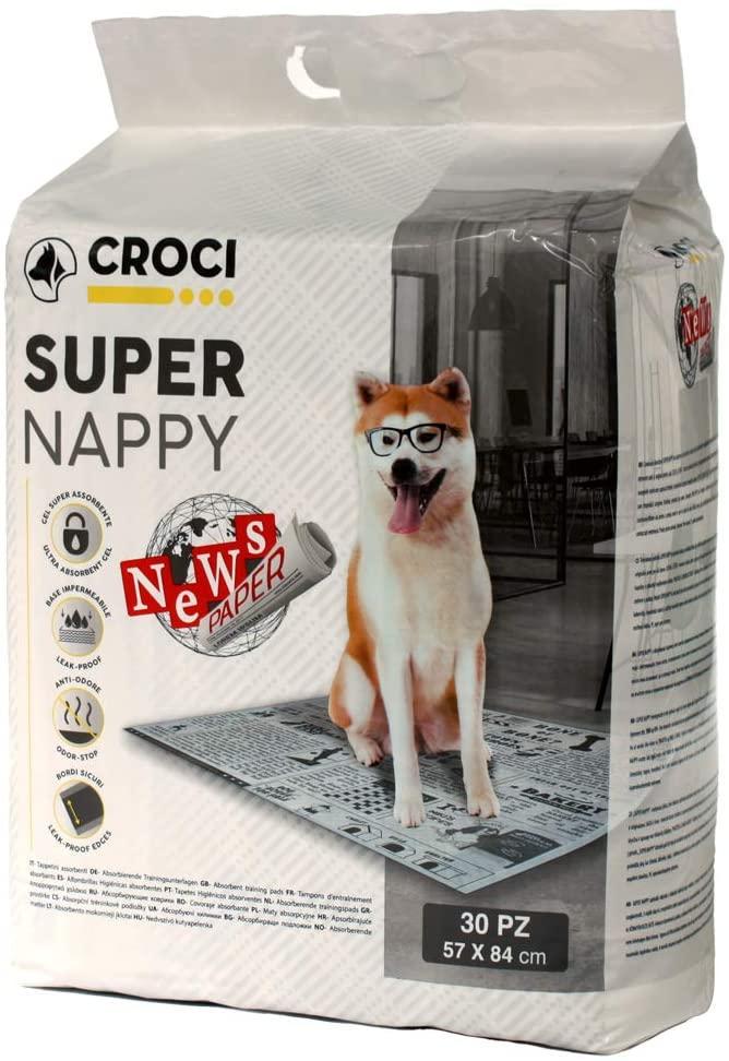 Одноразовые пеленки для собак Croci Super nappy с газетным принтом 57х84 см 30 шт