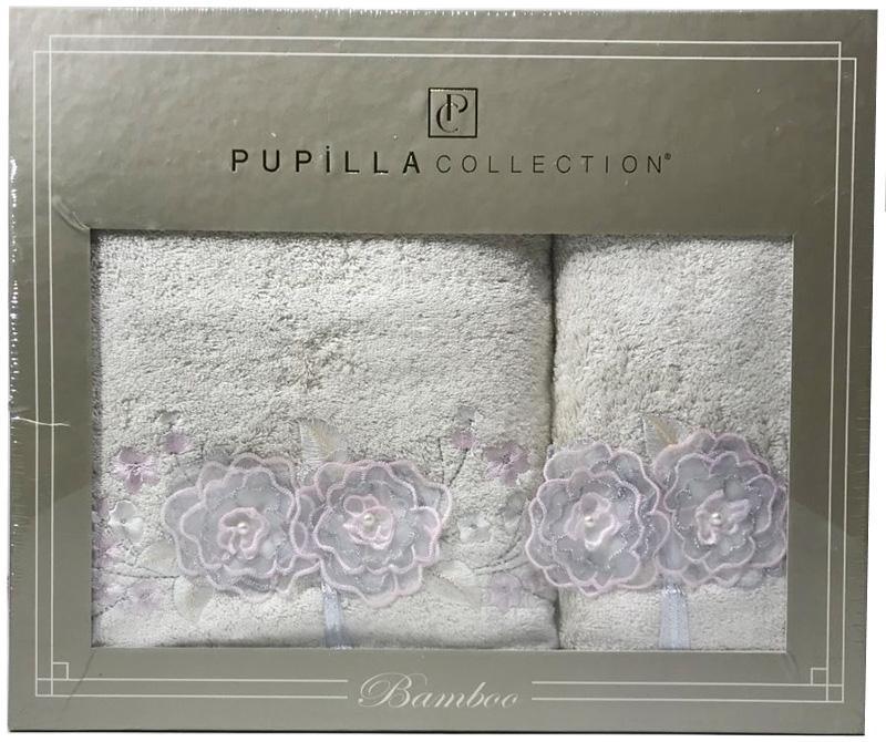 Набір рушників Pupilla Roselinda Bambuk лицьовий 50х90 см і банний 70х140 см Молочний (SA-6111)