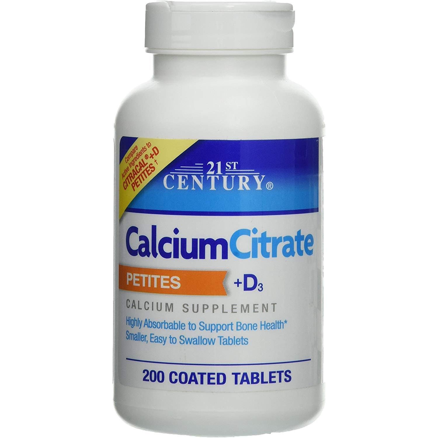 Вітаміни 21st Century кальцій цитрат Calcium Citrate Petites  D3 200 таблеток