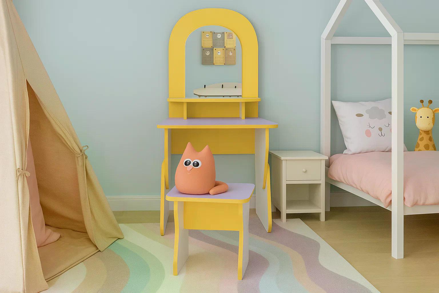 Дитяча ігрова стінка Перукарня Yellow/Lavander - фото 3 Дитяча ігрова стінка Перукарня Yellow/Lavander - фото 3