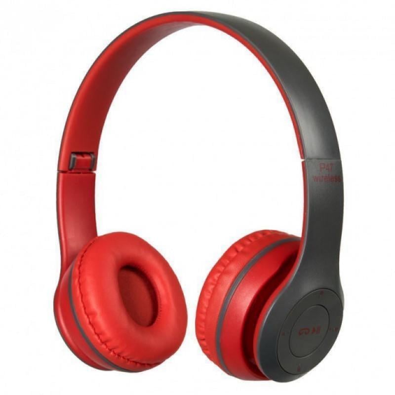 Наушники беспроводные накладные P47 4.1+EDR Wireless headphones bluetooth Черно-красный (882052070)