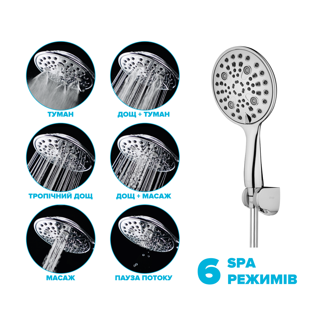 Набор душевой Drop MULTI150+SET воронка для душа/шланг/крепеж (24237548) - фото 2