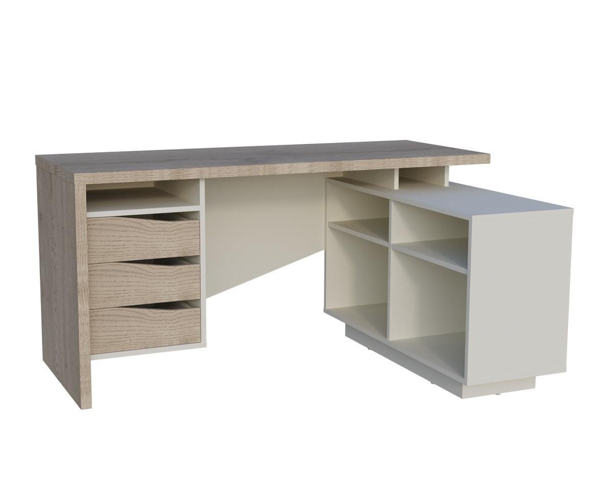 Компьютерный стол Intarsio CONNECT 3 R SK 1575х786 мм Дуб Кремона Котта/Стоун беж