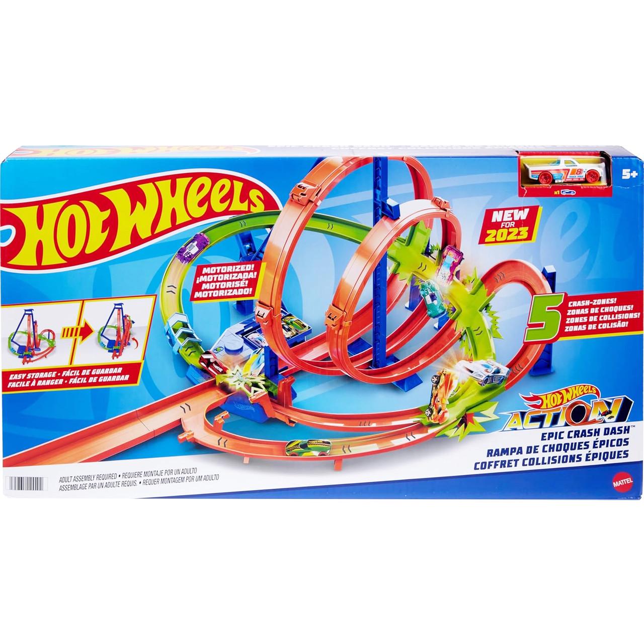 Трек Hot Wheels Epic Crash Dash Гигантская петля Безумные столкновения (HNL97)