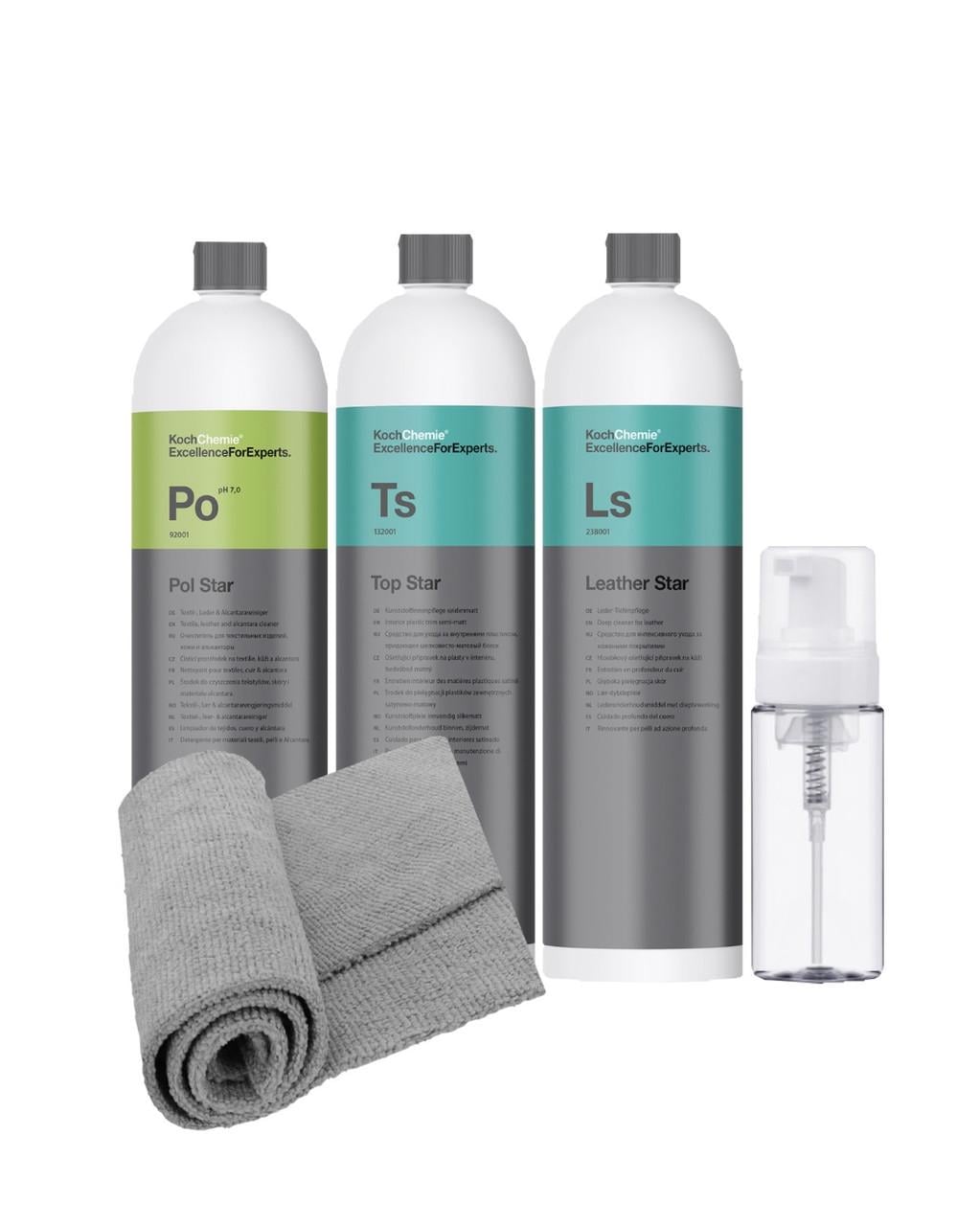 Набор для химчистки и ухода за интерьером Pol Star Po Top Star Ts Leather Star Ls KochChemie 1 л