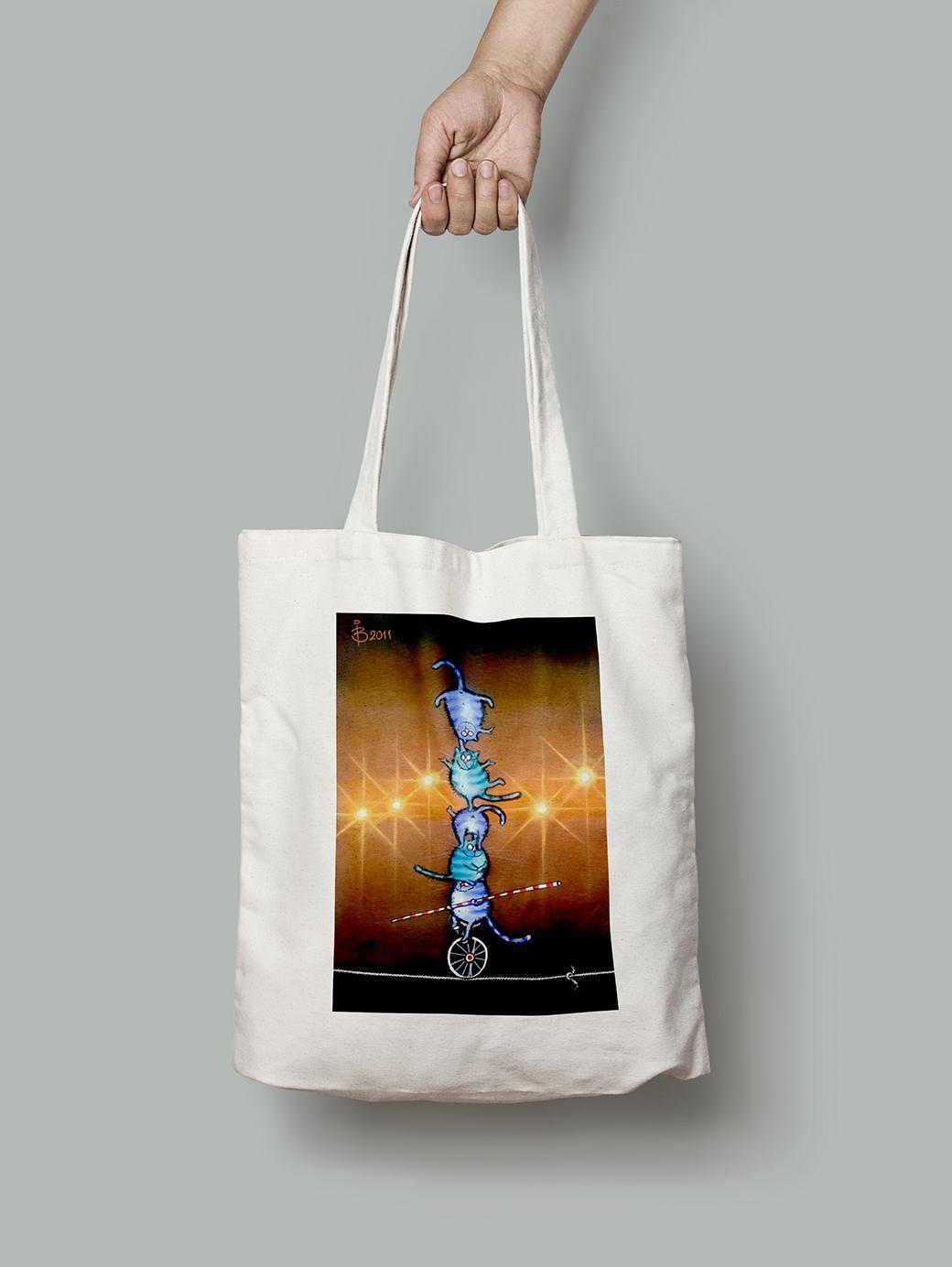 Еко-сумка Коти на колесі по канату шопер (rinaz_2011180531001_Bag)