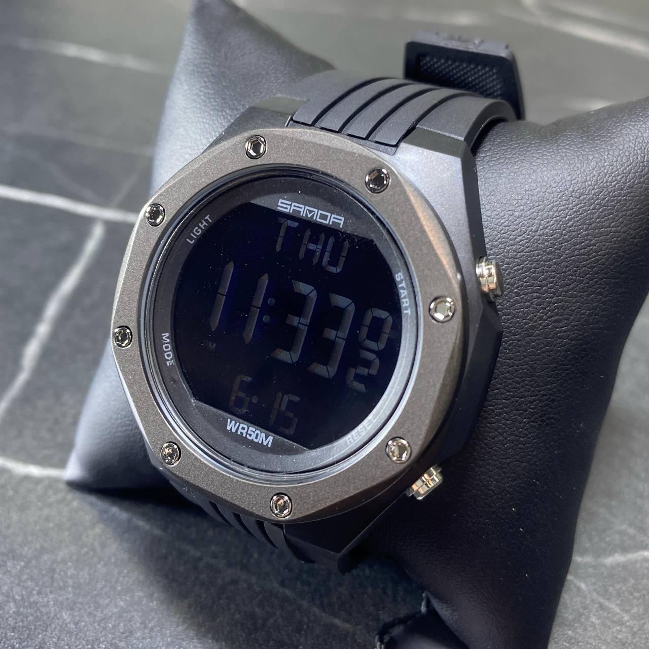 Часы наручные электронные Sanda Timer с подсветкой и таймером Черный (6093) - фото 3 Часы наручные электронные Sanda Timer с подсветкой и таймером Черный (6093) - фото 3