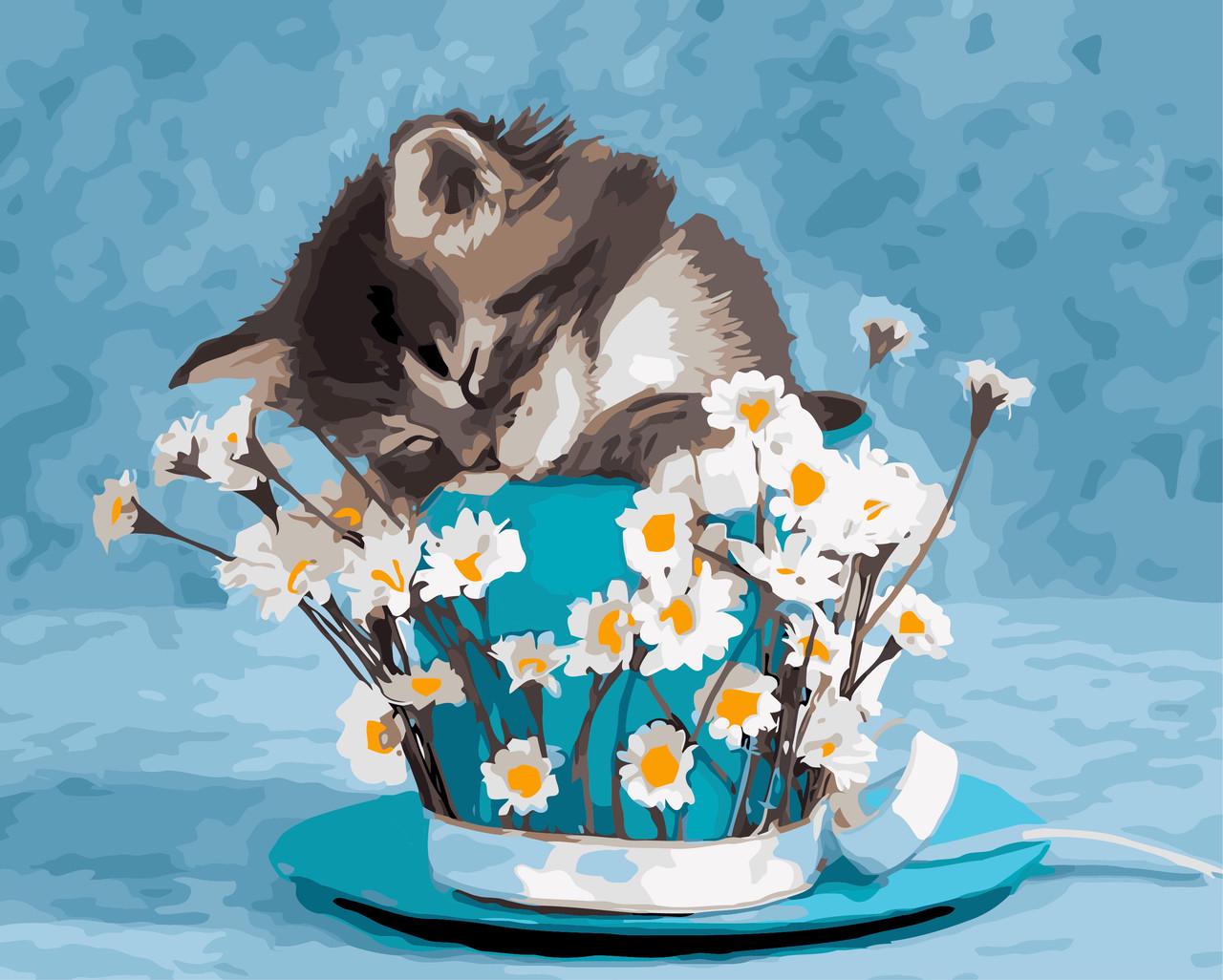 Картина по номерам Origami "Натюрморт с котом" LW 3078 40x50 см (1501863338)