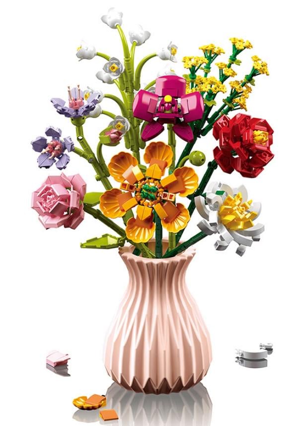 Конструктор для интерьера Garden Luxury серия For You Букет в розовой вазе 756 деталей (2104619344)