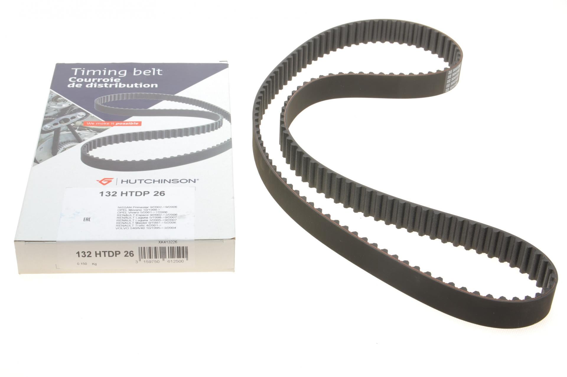 Ремень ГРМ Renault Trafic/Opel Vivaro 1.9dCi 01- 132x26 132 HTDP 26 HUTCHINSON