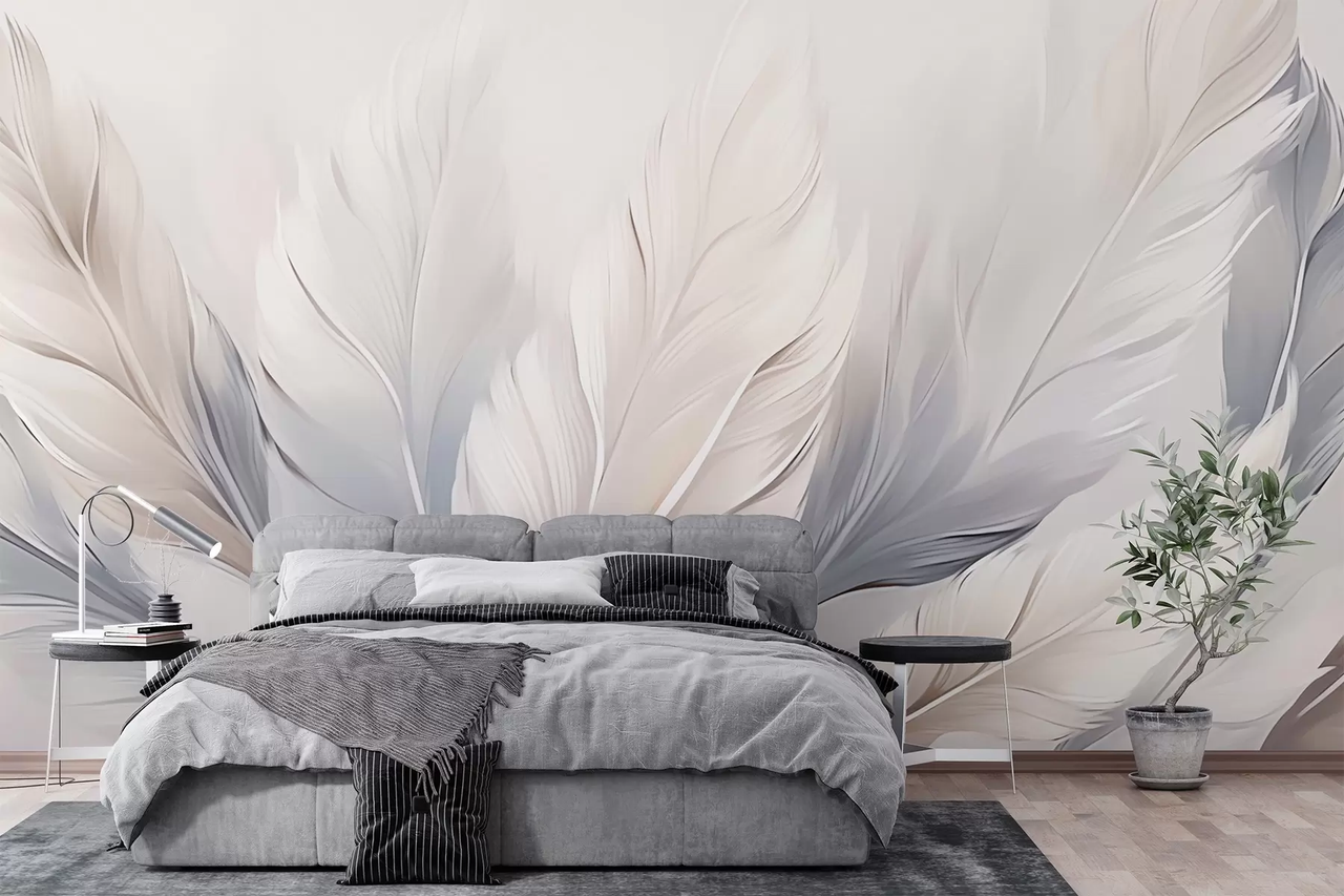 Фотообои флизелиновые Styleo Изящные перья w02213 300х200 см Разноцветный