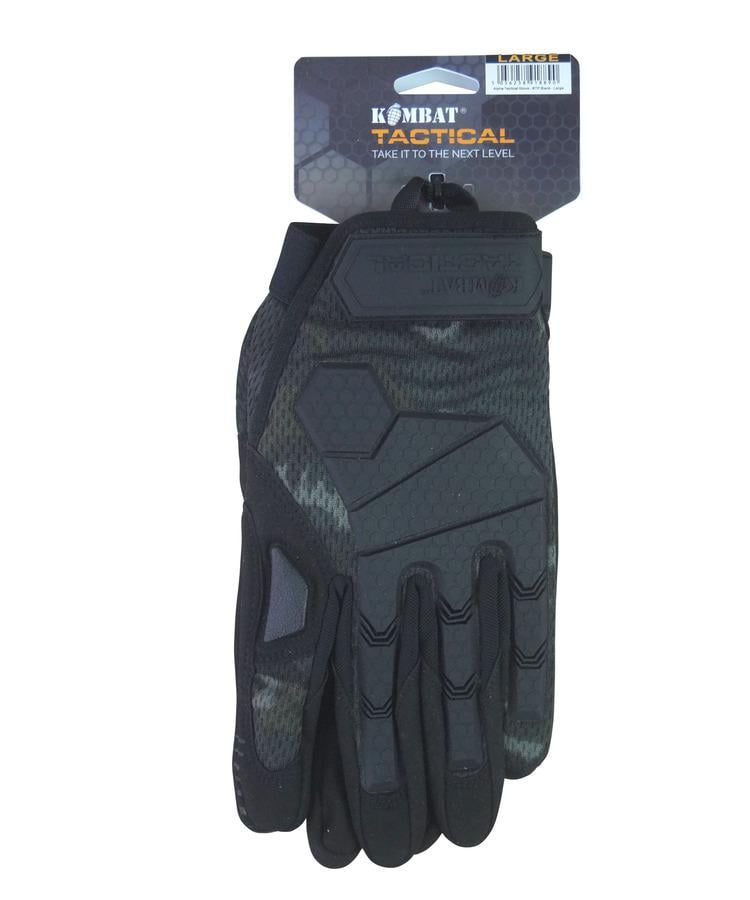 Перчатки военные Kombat UK Alpha Tactical Gloves M Мультикам Черный (1000-kb-atg-btpbl-m)