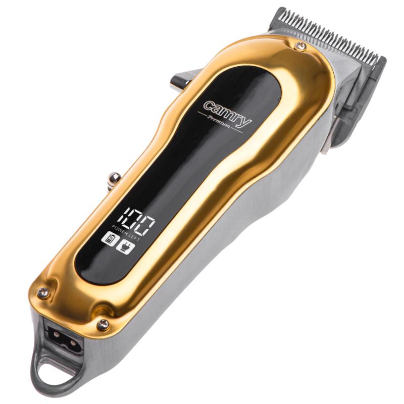 Машинка для стрижки волос Camry CR 2844 аккумуляторная 100 Вт с LCD дисплеем USB 4 насадки Gold - фото 2 Машинка для стрижки волос Camry CR 2844 аккумуляторная 100 Вт с LCD дисплеем USB 4 насадки Gold - фото 2