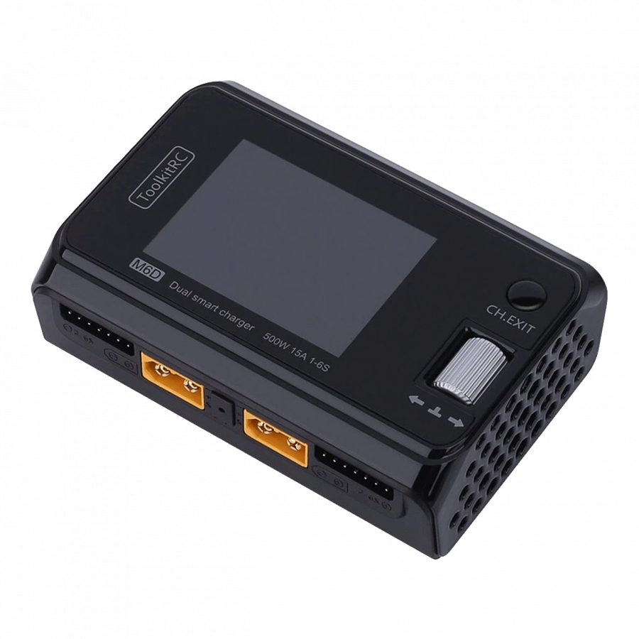 Зарядний пристрій для акумуляторів ToolkitRC M6D DC 500W 25A SYNC з блоком живлення S-520-26 26V 20A - фото 2 Зарядний пристрій для акумуляторів ToolkitRC M6D DC 500W 25A SYNC з блоком живлення S-520-26 26V 20A - фото 2