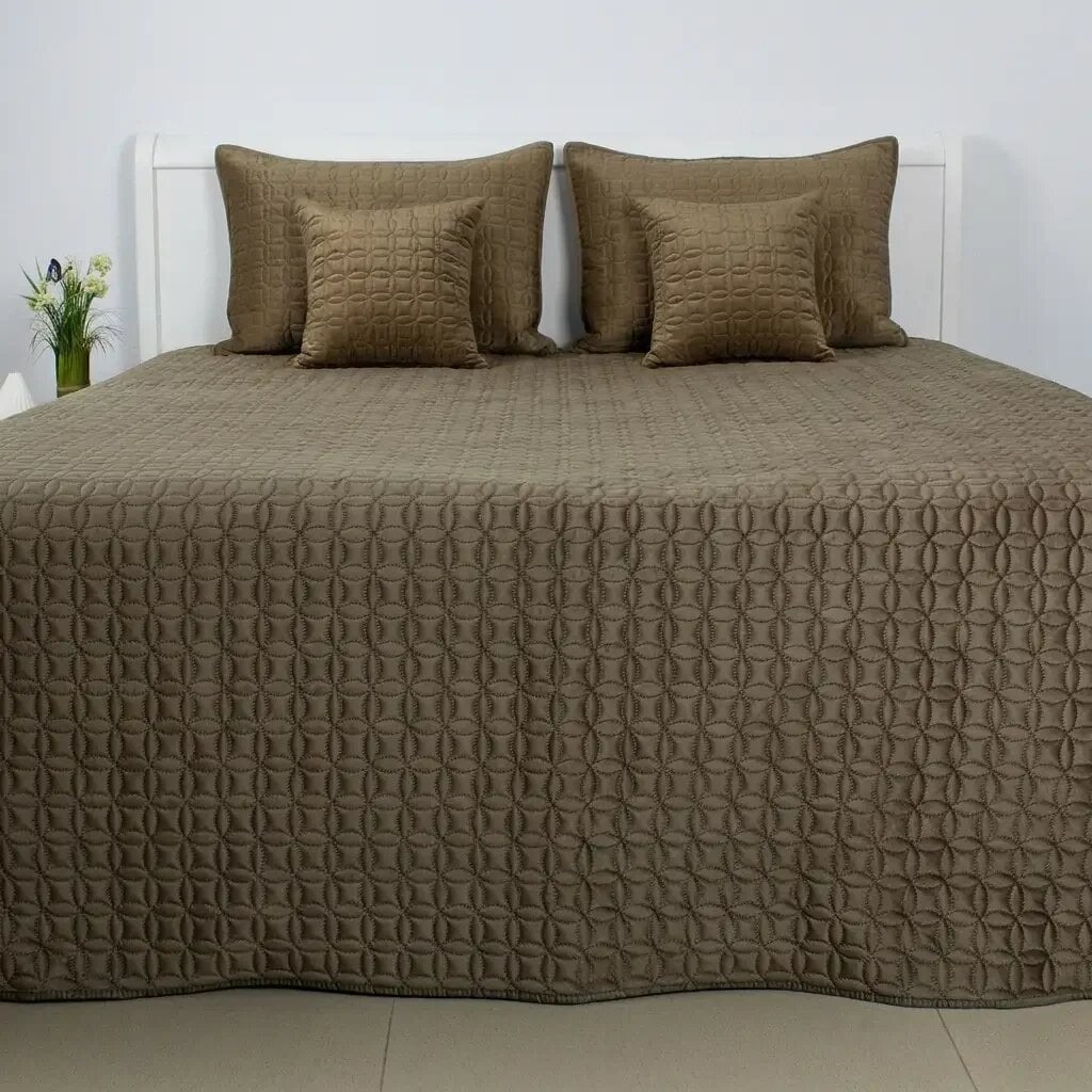 Покрывало велюровое ТЭП Velour Мозаика 240x260 см Хаки (12556)