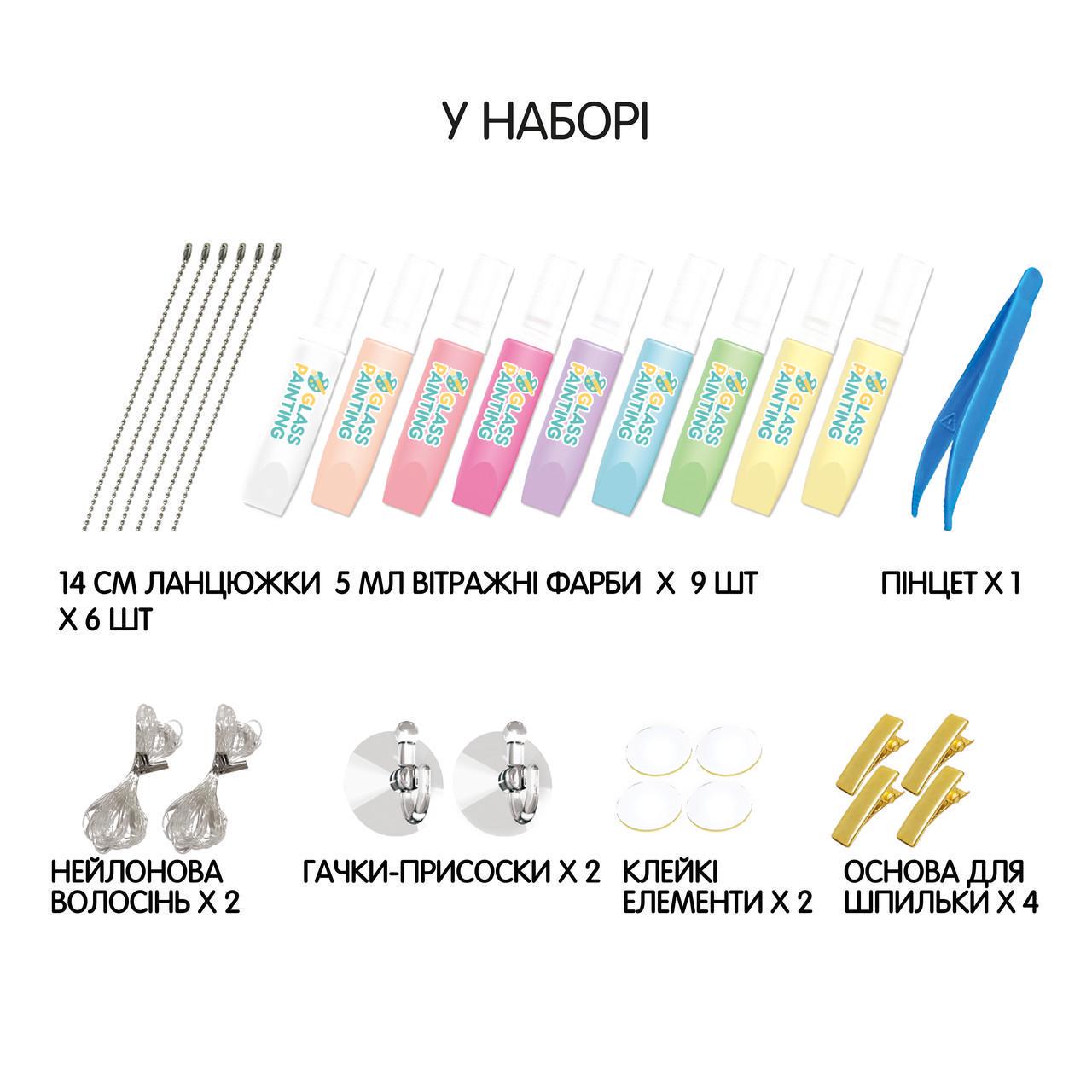 Набір для творчості Kegao Знаки зодіаку 12 підвісок і 9 вітражних фарб - фото 2