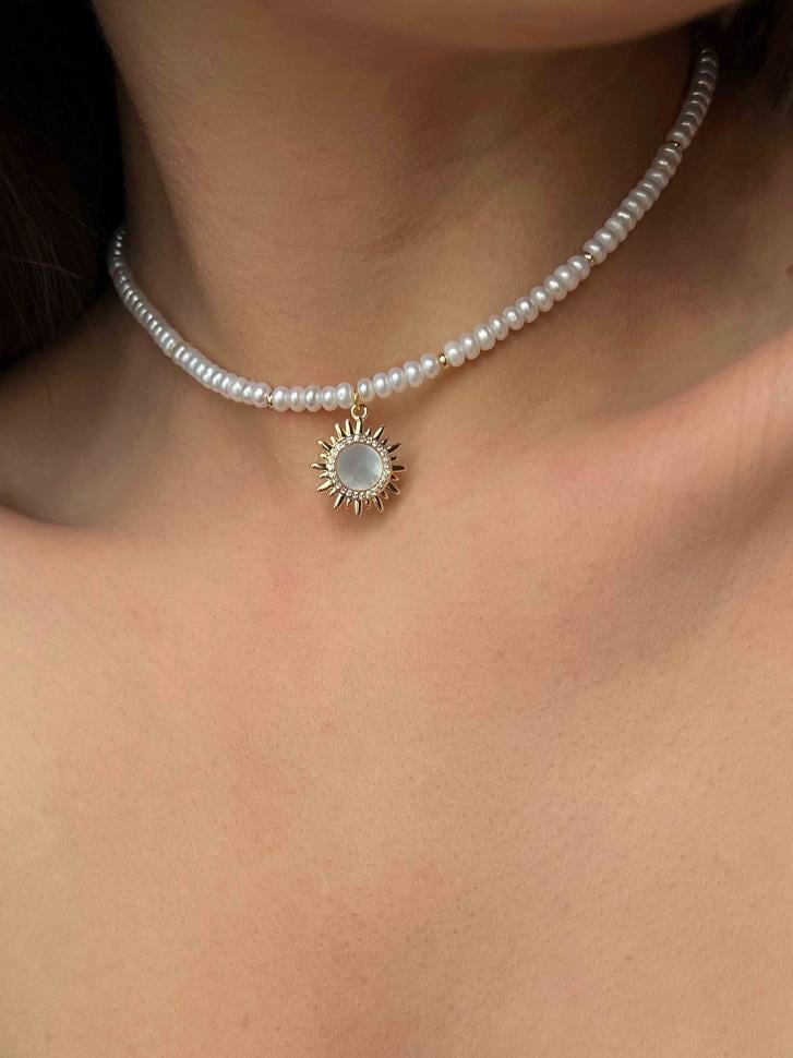 Чокер LeBijou з перлин з підвіскою сонце (5293)