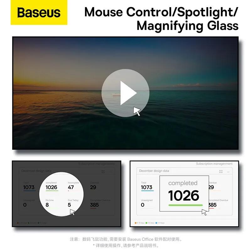 Презентер BASEUS BS-OH085 Orange Dot Wireless Presenter Red Laser Grey (67675) - фото 6 Презентер BASEUS BS-OH085 Orange Dot Wireless Presenter Red Laser Grey (67675) - фото 6