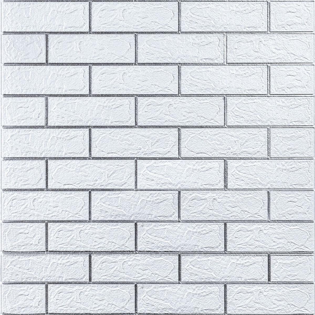Панель самоклеящаяся 3D кирпич/полоска 100-3 700х770х3 мм Белый/Серебряный (SW-00000752) - фото 1 Панель самоклеящаяся 3D кирпич/полоска 100-3 700х770х3 мм Белый/Серебряный (SW-00000752) - фото 1