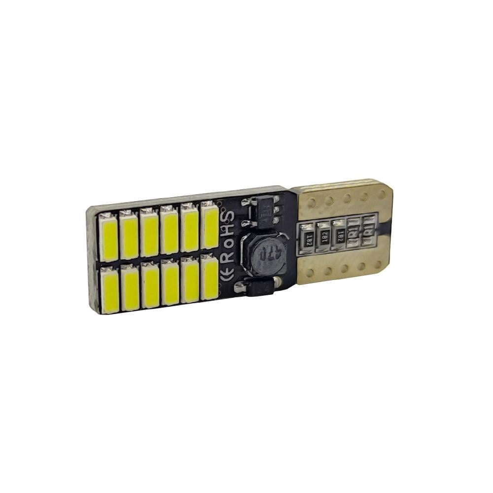 Светодиодная лампа T10 W5W-4014-24SMD-PCB Canbus Белый