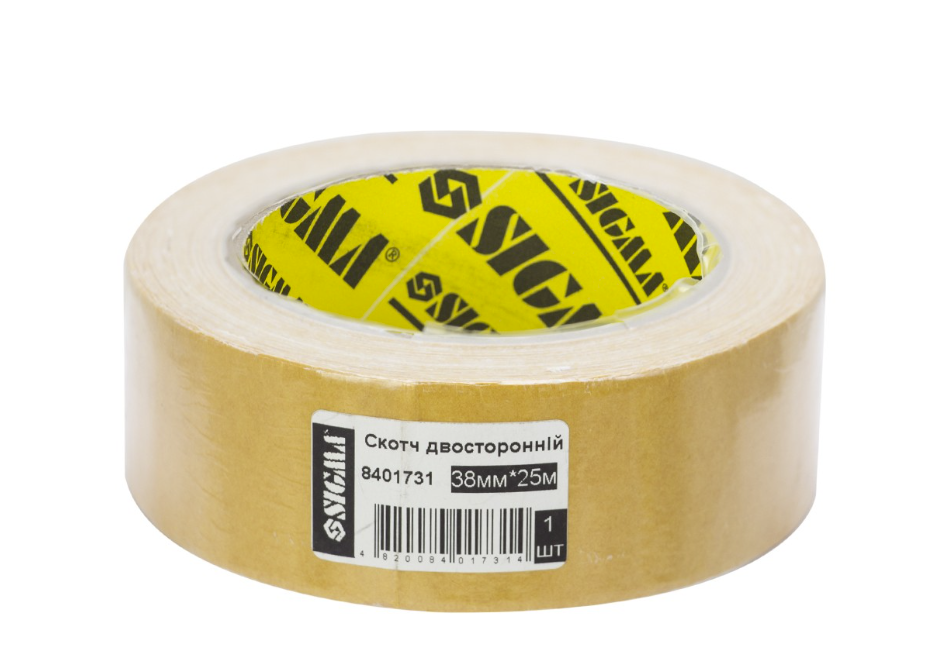 Скотч двухсторонний Sigma 38 мм 25 м на полипропиленовой основе (8401731)