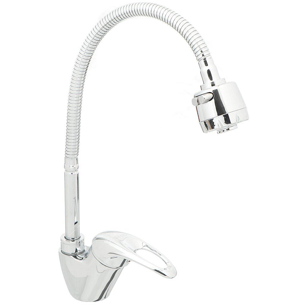 Змішувач для кухні Frap F4303 1033637 з гнучким виливом Хром (102304)