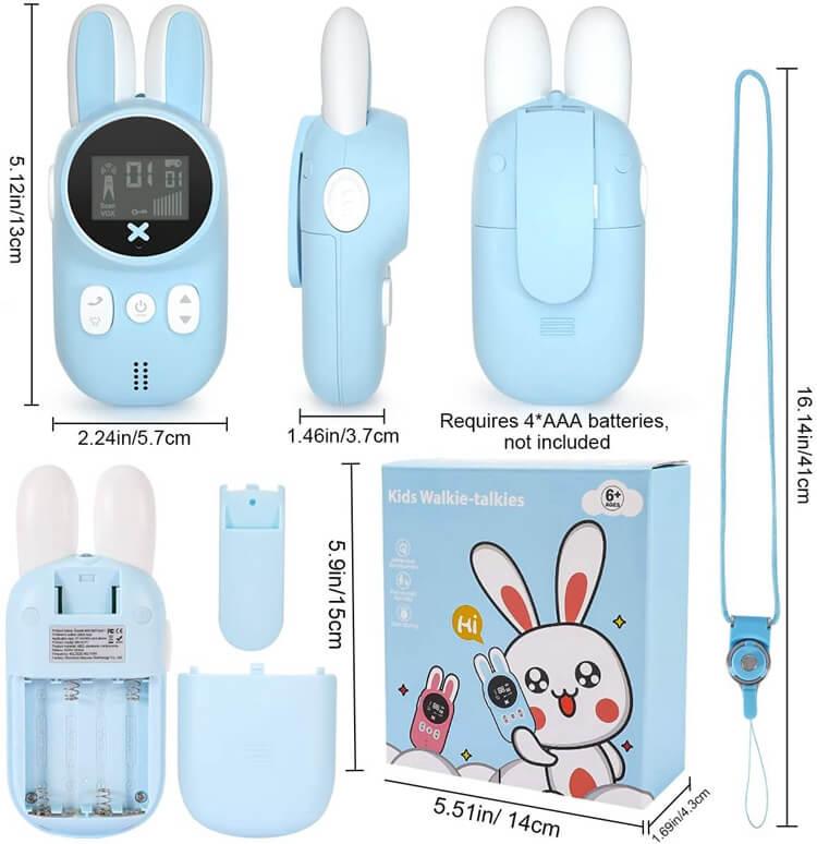 Рації дитячі на батарейках Children’s Rabbit Walkie Talkie з ліхтариком Blue - фото 6