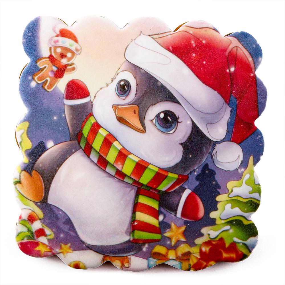 Пряник с принтом Крафт Печиво Открытка Рождественский пингвин 125 г